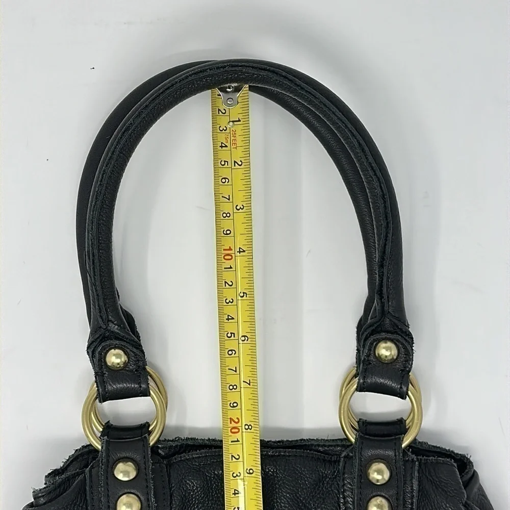 Linea Pelle Black Leather Tote Shoulder Bag Purse